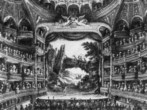 Ж.-Б.Монье. Зрительный зал парижской Оперы. 1800-е годы
