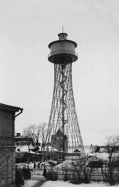Сетчатая водонапорная башня на территории Сельскохозяйственного института в Петровско-Разумовском в Москве. 1914
