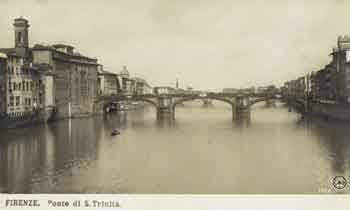Флоренция. Мост святой Троицы через реку Арно. Открытка начала XX века
