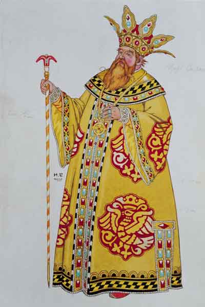 И.Я.Билибин. Царь Салтан. Эскиз костюма для опeры Н.A.Римского-Корсакова «Сказка о царe Салтанe»

