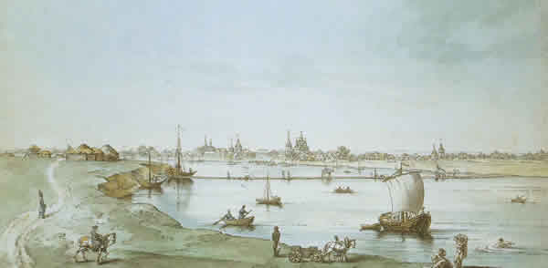 Вид города Черкасска. 1803. Акварель
