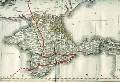 Схема маршрута экспедиции генерала Спренгтпортена на карте Крыма из Атласа Российской империи. 1792