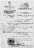 Командировочное удостоверение старшего лейтенанта А.В.Рудомино. Май 1945 года