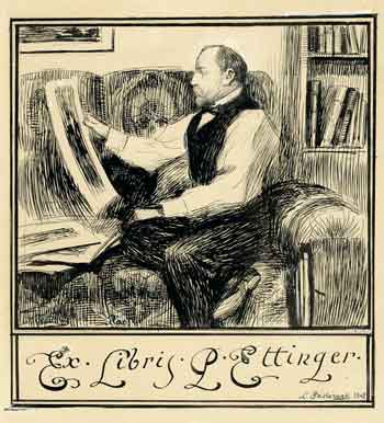 Л.Пастернак. Рисунок к экслибрису П.Д.Эттингера. 1902. Бумага, тушь, перо
