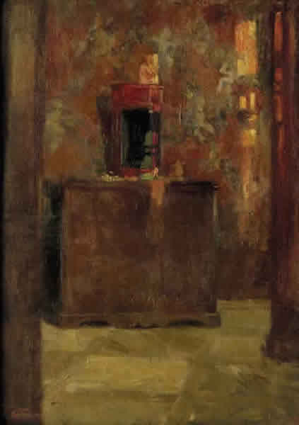 Е.Гольдингер. Красная комната. 1908. Холст, масло
