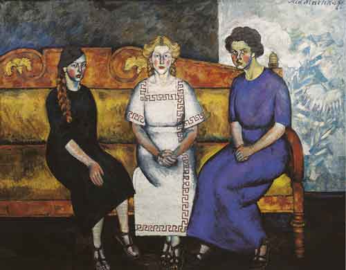 И.И.Машков. Три сестры на диване. Н., Л. и Е. Самойловы. 1911. Холст, масло

