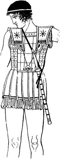 Древнегреческий воин с запоном на бедрах. Неизвестный художник по рисунку А.Н.Оленина
