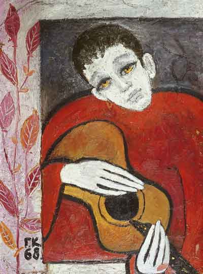 Г.Каждан. Автопортрет с гитарой. 1968
