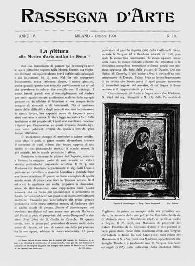Фотография картины Дуччо «Мадонна с Младенцем» в статье Ф.Мезон-Перкинса в журнале «Rassegna d'Arte» (1904. Октябрь, №10)