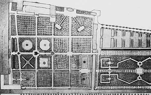 План северной части Летнего сада. 1723–1725. Чертеж М.Земцова
