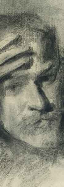Виктор Эльпидифорович Борисов-Мусатов. Автопортрет. 1904–1905. Бумага, уголь. ГТГ
