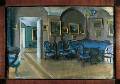 Зинаида Серебрякова. Синяя гостиная в доме Бенуа. 1910-е годы. Бумага, смешанная техника. Частное собрание