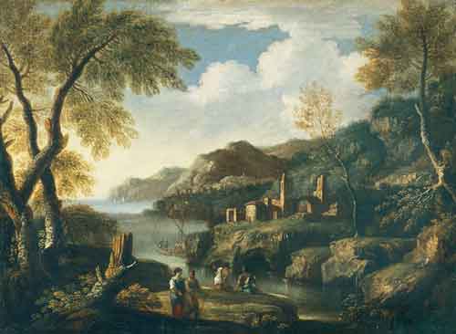 Неизвестный автрийский художник XVIII века. Пейзаж. Холст, масло
