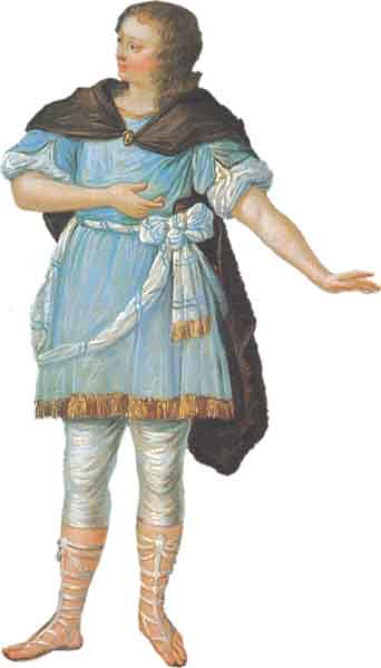 М.Крицингер. Эскиз костюма героя для театра Шереметевых. 1780-е годы
