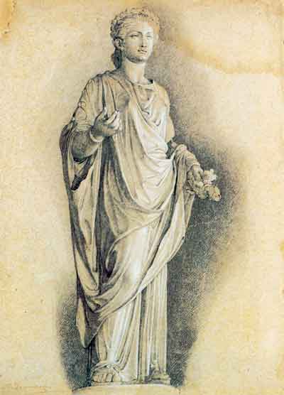 В.К.Шебуев. Деметра. Рисунок статуи, находящейся в Капитолийском музее в Риме. 1803–1806
