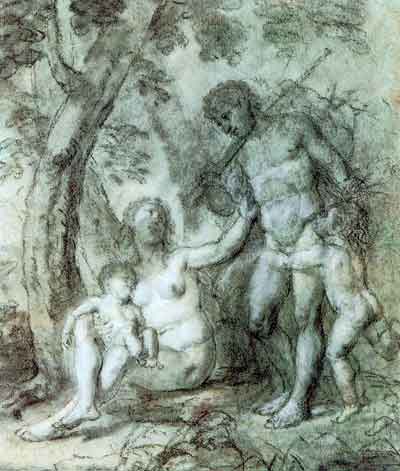 А.И.Иванов. Адам и Ева с детьми под деревом. Эскиз картины того же названия. 1803. ГРМ
