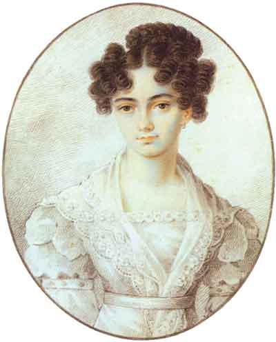 Неизвестный художник. Портрет М.Н.Волконской. Начало 1820-х годов
