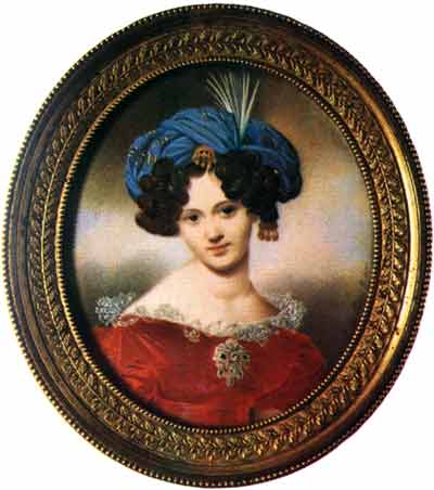 	Варвара Петровна Шувалова. Миниатюра Пьетро Росси. 1826
