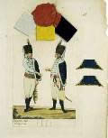 Образцовые рисунки гусарских мундиров с образцами сукна. (1796). РГВИА
