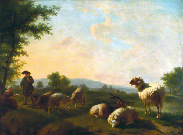Балтазар Пауль Оммеганк. Овечки. 1822. Дерево, масло

