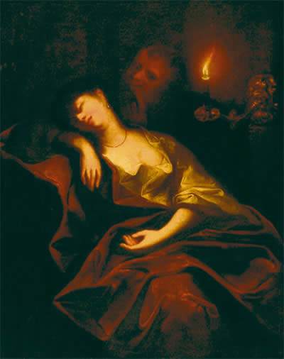 Готфрид Схалкен (?). Спящая женщина, освещенная свечой. Вторая половина XVII века. Холст, масло
