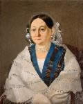 Неизвестный художник. Портрет женщины  с ожерельем. 1850-е годы. Холст, масло