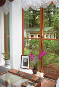 Окно в сад из комнаты Ванечки Толстого