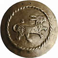 Бляха с изображением фантастического зверя. Серебро, литье, полировка. XI век