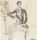 М.К.Соколов. Мужской портрет в интерьере. 1920-е годы