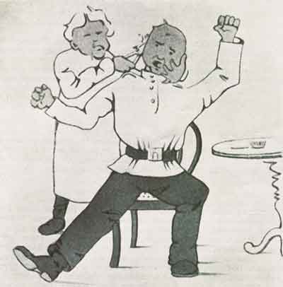 	«Бритье кадета». Карикатура кадета Тихменева. 1914
