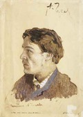 Портрет А.П.Чехова. 1885–1886. Этюд. Бумага на картоне, масло. ГТГ