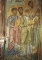 Апостолы из сцены «Уверение Фомы». Спасо-Преображенский собор Мирожского монастыря. Около 1140 года