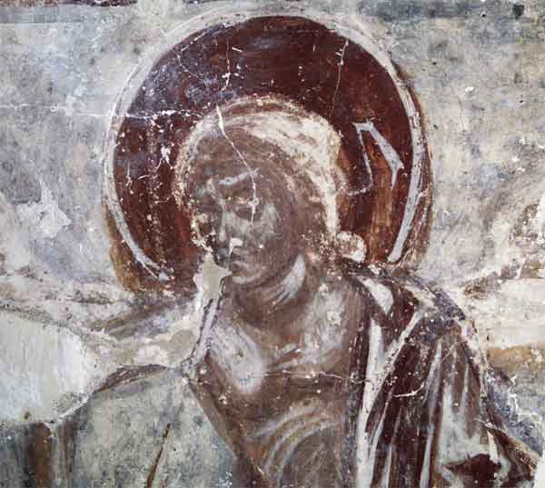 Ангел из сцены «Видение пророка Даниила». Собор Рождества Богородицы Снетогорского монастыря. 1313

