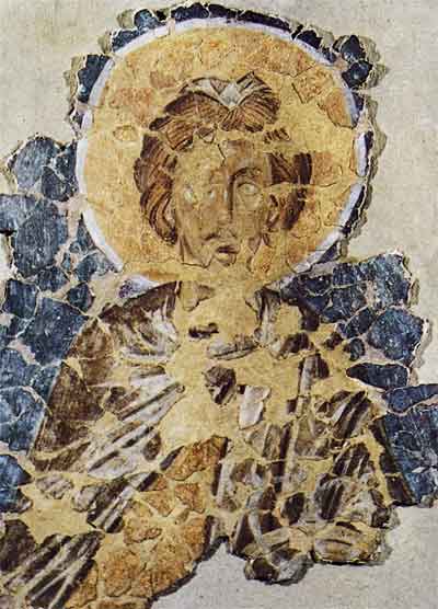 Пророк Моисей из сцены «Скиния Завета». Успенская церковь в Мелётове. 1465
