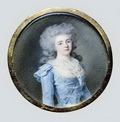 Жан Луи Вуаль. Портрет дамы в голубом платье. 1786. Слоновая кость, акварель, гуашь